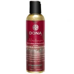 Dona Kissable Massasjeolje Med Smak 110 Ml -Par Sexleketøy butikk 22006 dona kissable massageolie med smag 125 ml strawberry q100 01 1