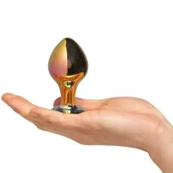 Sinful Rainbow Analplugg I Glass -Par Sexleketøy butikk 26834 sinful rainbow glass butt plug 50 hand q100