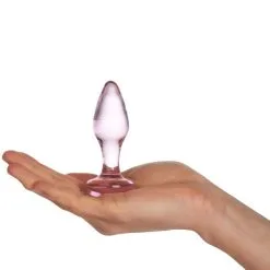 Sinful Rose Glass Analplugg -Par Sexleketøy butikk 26838 sinful rose glass butt plug 50 hand q100