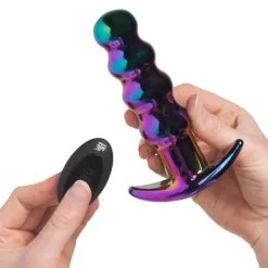 Dream Toys Glamour Glass Vibe Beaded Fjernstyrt Analplugg -Par Sexleketøy butikk 26968 dream toys glass beaded remote controlled butt plug 52 hand q100