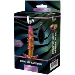 Dream Toys Glamour Glass Vibe Beaded Fjernstyrt Analplugg -Par Sexleketøy butikk 26968 dream toys glass beaded remote controlled butt plug 90 pack q100 1