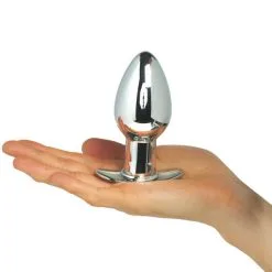 Master Series Chrome Blast Liten Analplugg Med Fjernkontroll -Par Sexleketøy butikk 27350 master series chrome blast remote controlled small butt plug 50 hand q100