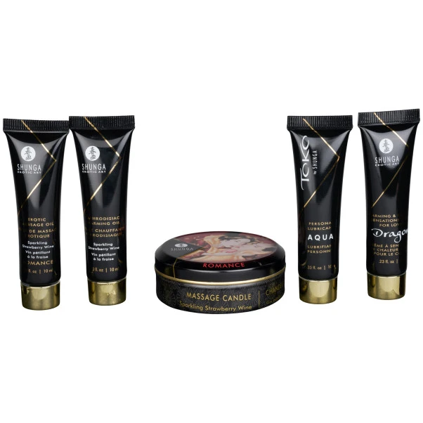 Shunga Geisha's Secrets Collection Sparkling Strawberry Wine Intimate Massasjesett 2 Shunga Geisha's Secrets Collection Sparkling Strawberry Wine Intimate Massasjesett - Bilde 2