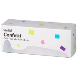 Sinful Confetti Medium Analplugg 11 Cm -Par Sexleketøy butikk 27537 sinful confetti butt plug medium 11 cm 90 pack q100