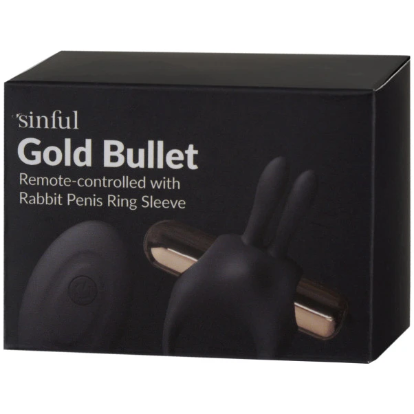 Sinful Gold Power Fjernstyrt Bullet Med Rabbit Penisring Sleeve 7 Sinful Gold Power Fjernstyrt Bullet Med Rabbit Penisring Sleeve - Bilde 7